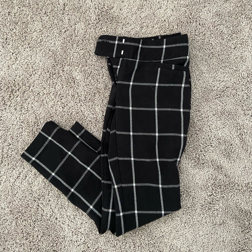 Loft marissa fit 00 grid print dress pants